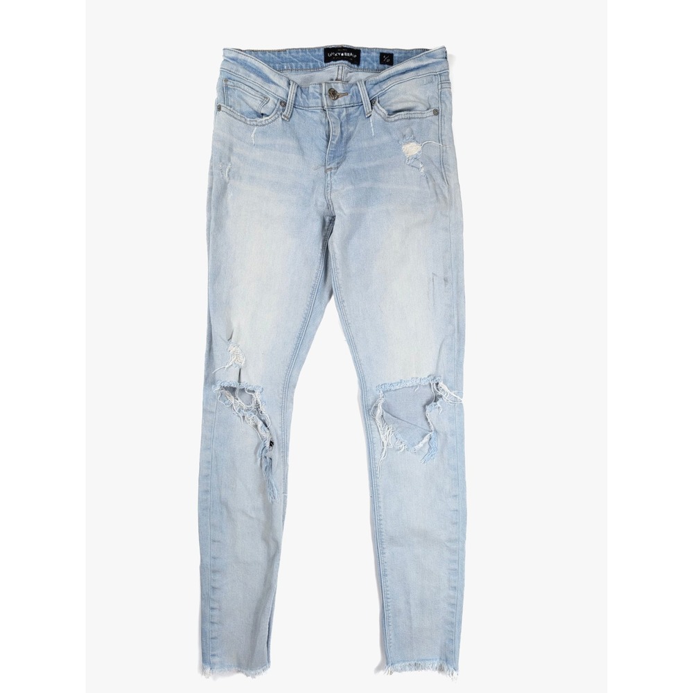 Lucky Brand Stella Skinny Fit Distressed LightWash Denim Jeans Women's Size 4/27